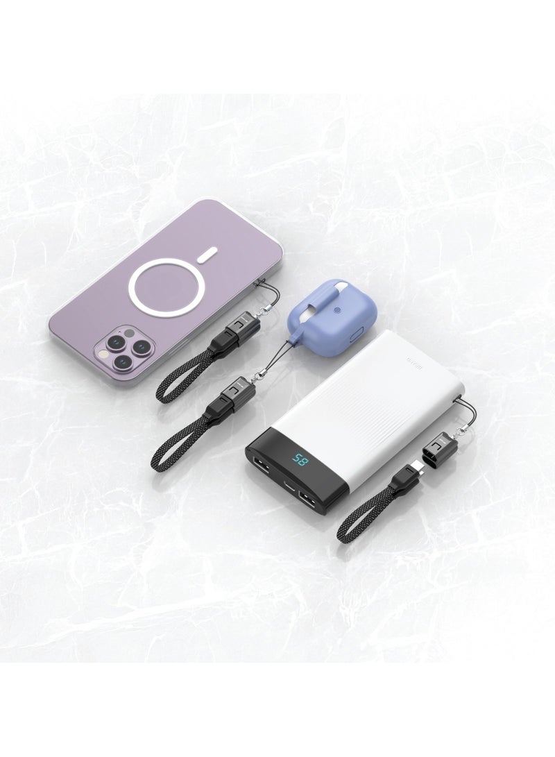 جرين ليون كابل USB-C مضفر إلى USB-C بقوة 60 وات / كابل شحن سريع بطول 15 سم / سرعة نقل 480 ميجابت في الثانية / شحن ومزامنة - أسود - Image 2