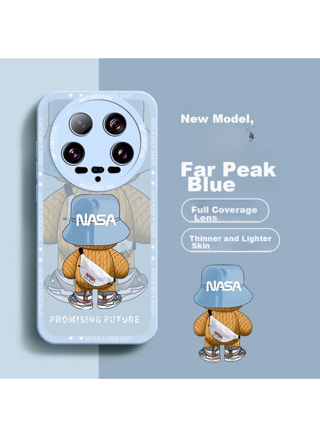 Neyaa Phone Case For Xiaomi 14 Ultra, Xiaomi 14 Ultra Protective Cover, Full Lens Protection, Silicone Shockproof, Ultra-thin, Creative Cartoon Simple Soft Case For Men And Women, Distant Mountain Blue - Image 1
