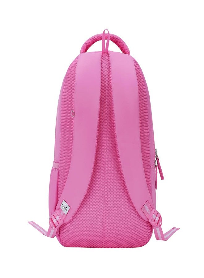 Genie Pearl School Backpack for Girls |17 In-27 Ltr with Three Compartments, Side Pockets and Light Weight with Padded Shoulders |Best for Books,Stationery, Lunch Box & Essentials - Pink - Image 4