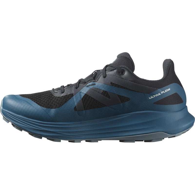 أحذية سالومون للرجال للجري على الطرق الوعرة Ultra Flow GoreTex مقاومة للماء باللون الأسود والغوص العميق وTrooper 8