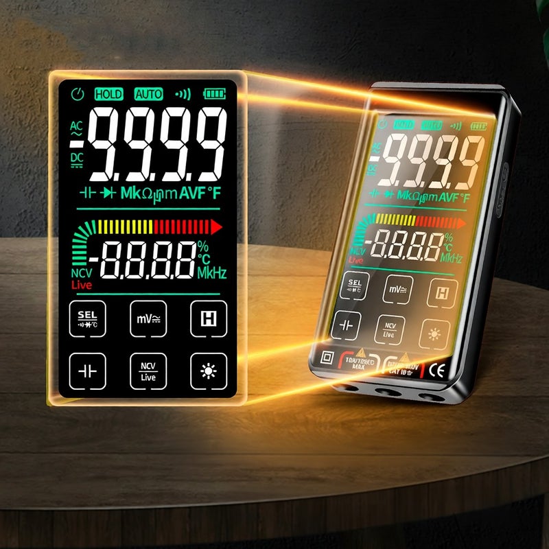 مقياس رقمي ذكي بشاشة لمس ANENG 621A - 9999 عدًا، نطاق تلقائي، قابل لإعادة الشحن، محمول، مقياس عالمي NCV، مقياس جهد، مقياس تيار - Image 4