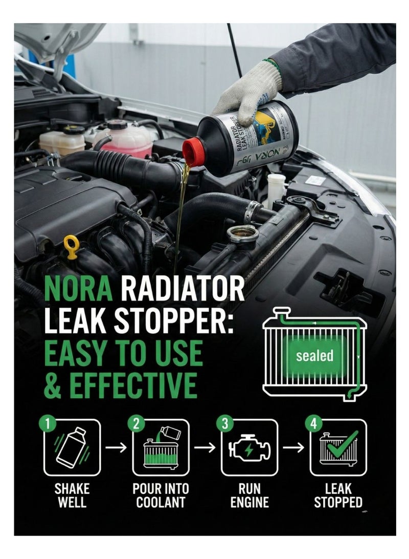 Nora Radiator Stop Leak Compatible With All Coolants And Antifreezes Prevents Radiator And Reservoir Leaks - Image 3