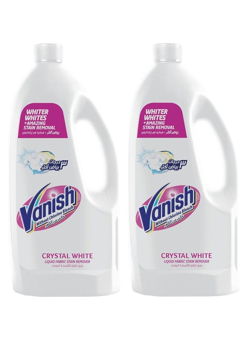 Vanish Vanish Crystal Liquid Stain Remover for White Clothes, Can Be Used with or Without Detergents and Additives, 900ml, 2 Pack  - Image 1