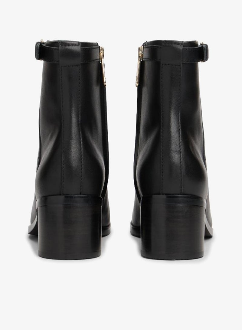 TOMMY HILFIGER Buckle Riding Mid Heel Bootie - Image 4