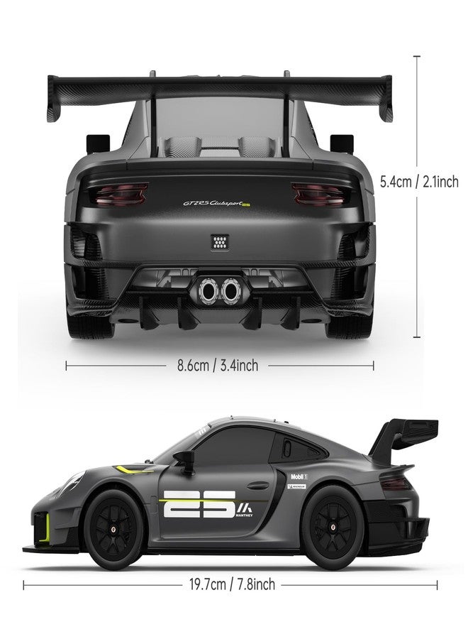 RASTAR Porsche 911 GT2 RS Model Car, 1:24 Scale RC Porsche 911 GT2 RS Clubsport 25 Remote Control Car for for Kids Adults, RC Sports Supercar Grey - Image 4