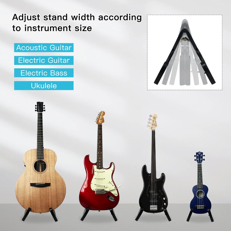GUITTO Guitar Stand Tripod Adjustable Classic A-Frame Stand Universal for Acoustic and Bass Electric Guitars Folding Floor Travel Stand Small Single Holder (GGS-01) - Image 5