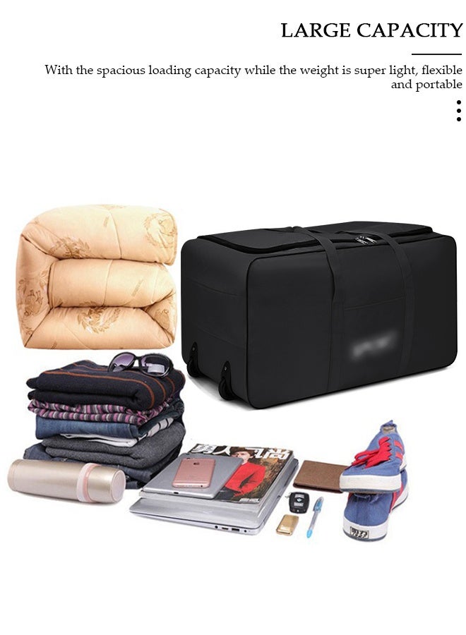 DUNISO Foldable Rolling Duffel Bag with 2 Wheels, Light Weight Travel Duffel bag with Large Loading Capacity, Inch Durable Travel Luggage Bag- Rugged, Collapsible Carry On Luggage Bag for Travel Camping Sports - Image 3