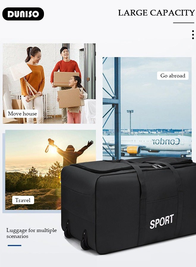 DUNISO Foldable Rolling Duffel Bag with 2 Wheels, Light Weight Travel Duffel bag with Large Loading Capacity, Inch Durable Travel Luggage Bag- Rugged, Collapsible Carry On Luggage Bag for Travel Camping Sports - Image 3