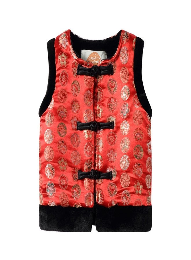 Mud Kingdom Baby Boys Vest Tang Sleeveless Vintage Flower Red 12-18 Months - Image 1