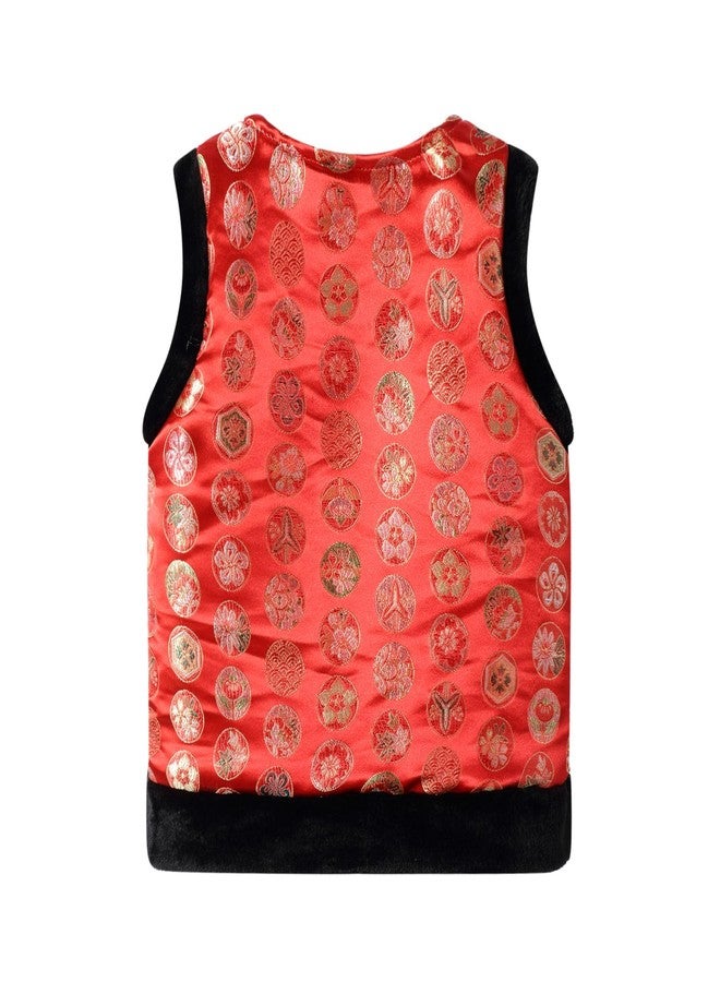 Mud Kingdom Baby Boys Vest Tang Sleeveless Vintage Flower Red 12-18 Months - Image 3