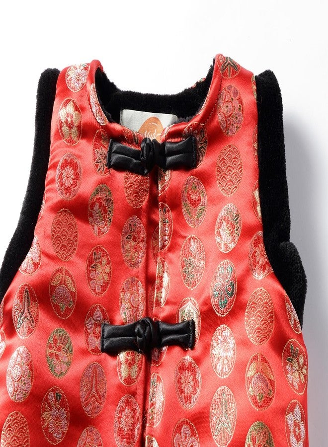Mud Kingdom Baby Boys Vest Tang Sleeveless Vintage Flower Red 12-18 Months - Image 4