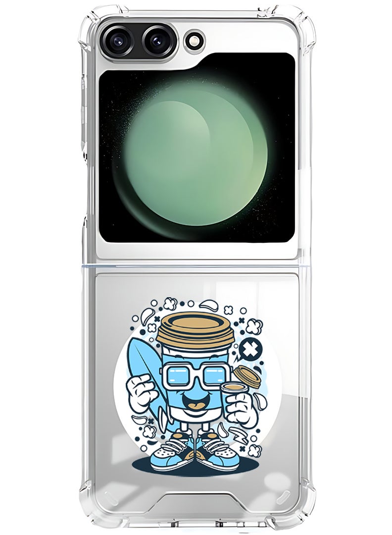 Theodor Magnetic Case for Samsung Galaxy Z Flip 5 Compatible with MagSafe Wireless Charging, Shockproof Phone Bumper Cover Coffee can - Image 1