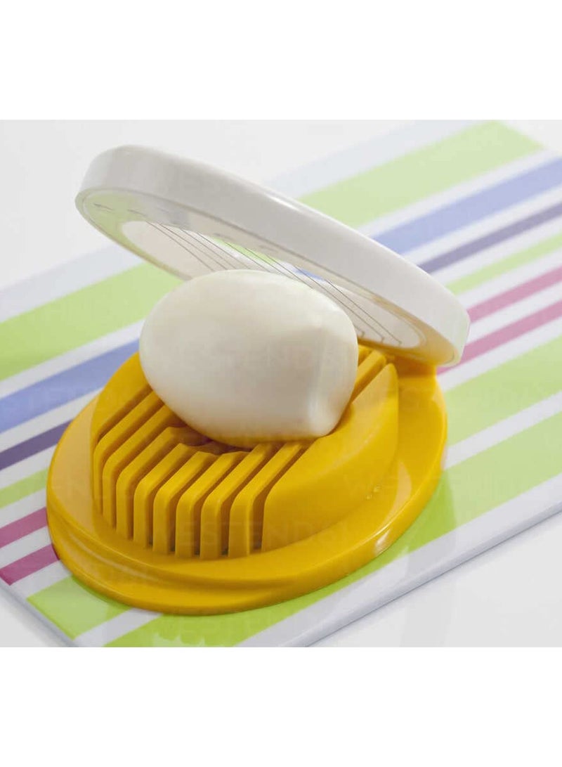 SYOSI Egg Slicer Cutter Heavy Duty Hard Boiled Eggs Dicer Chopper Stainless Steel Wire Fruit Garnish Plastic Separator Peeler for Wedger Ham Banana and Strawberry - Image 2