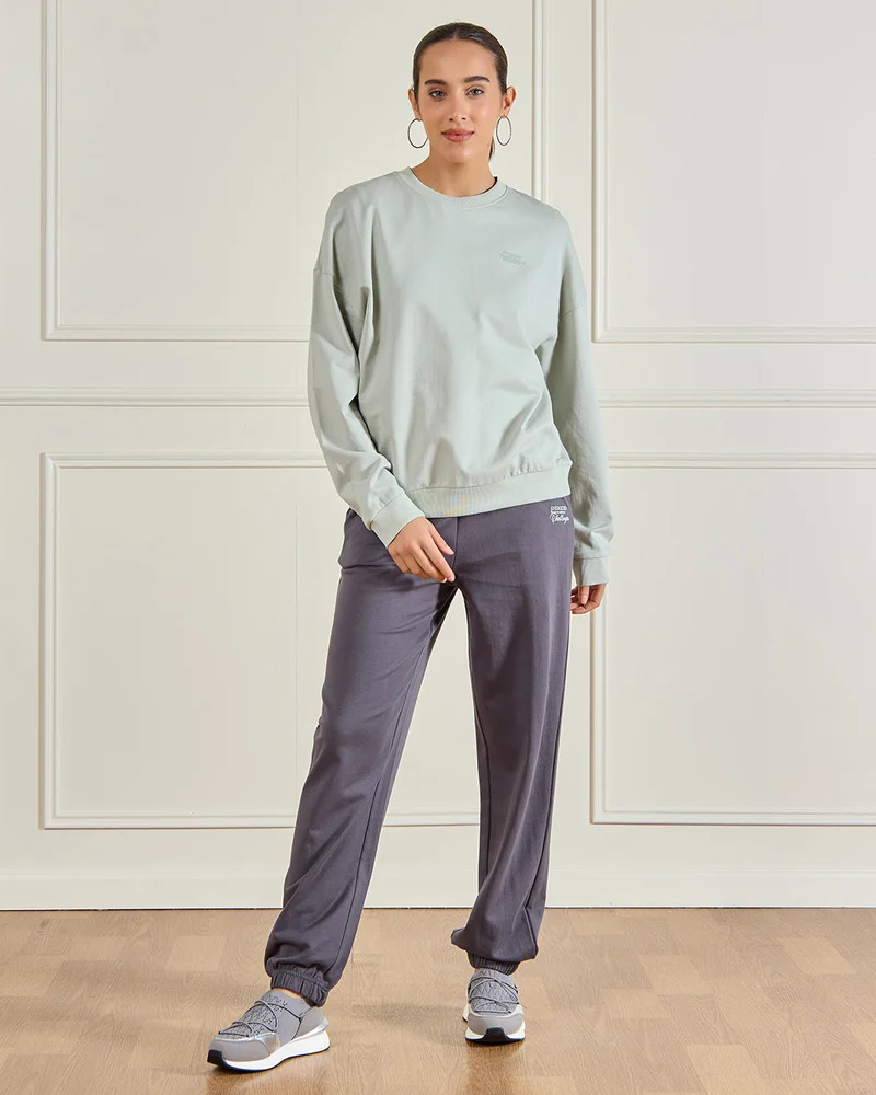 Redtag Women Green Basic Sweatshirt