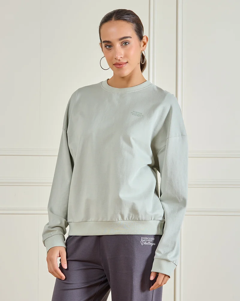 Redtag Women Green Basic Sweatshirt