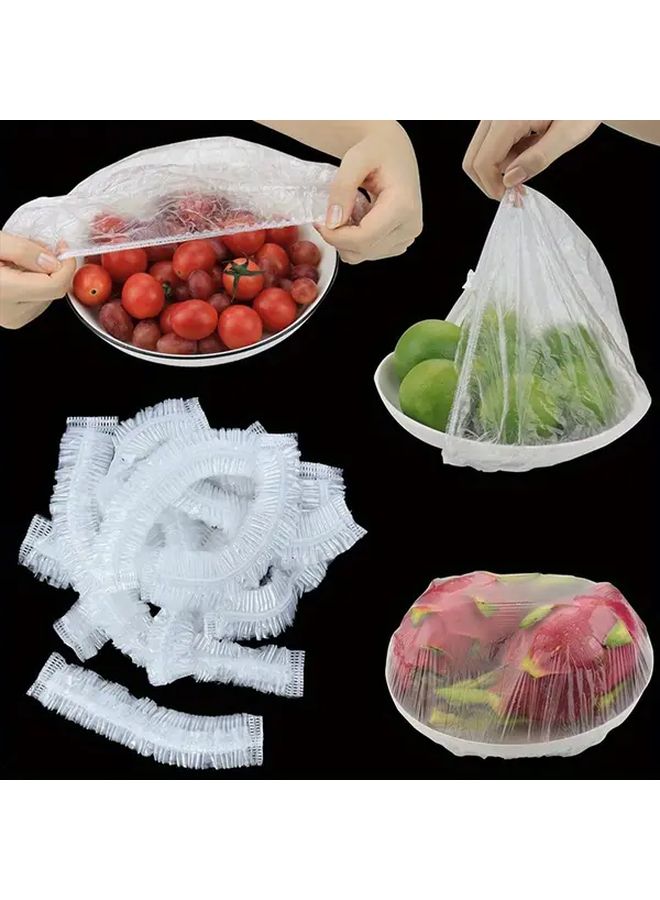 Transparent Reusable Stretchable Food Storage Covers 200 Packs Airtight Seal Easy Clean - Image 1