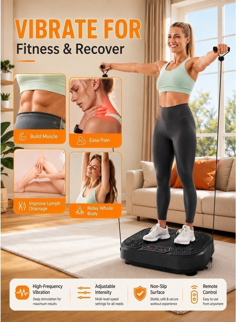 Vibration Plates, Full Body Shaker Workout Vibrate Stand with 2 Resistance Bands,Vibration Fitness Exercise Machine for Home Use - Image 3