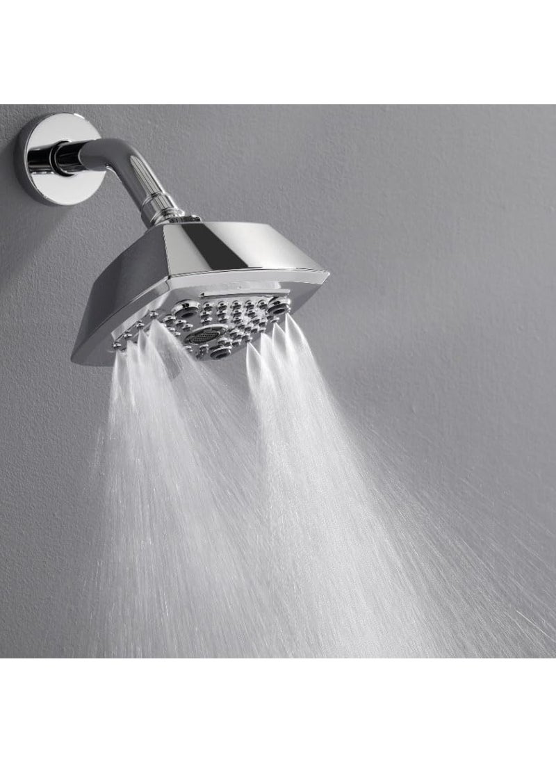 Aquieen Aquieen Wall Mounted Multi Function Overhead Shower 5 X 5 Square Chrome  - Image 4