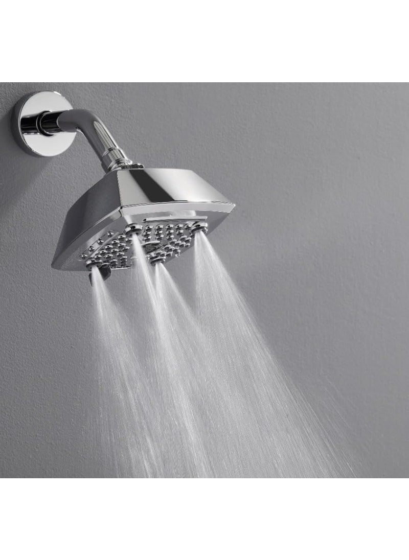 Aquieen Aquieen Wall Mounted Multi Function Overhead Shower 5 X 5 Square Chrome  - Image 2