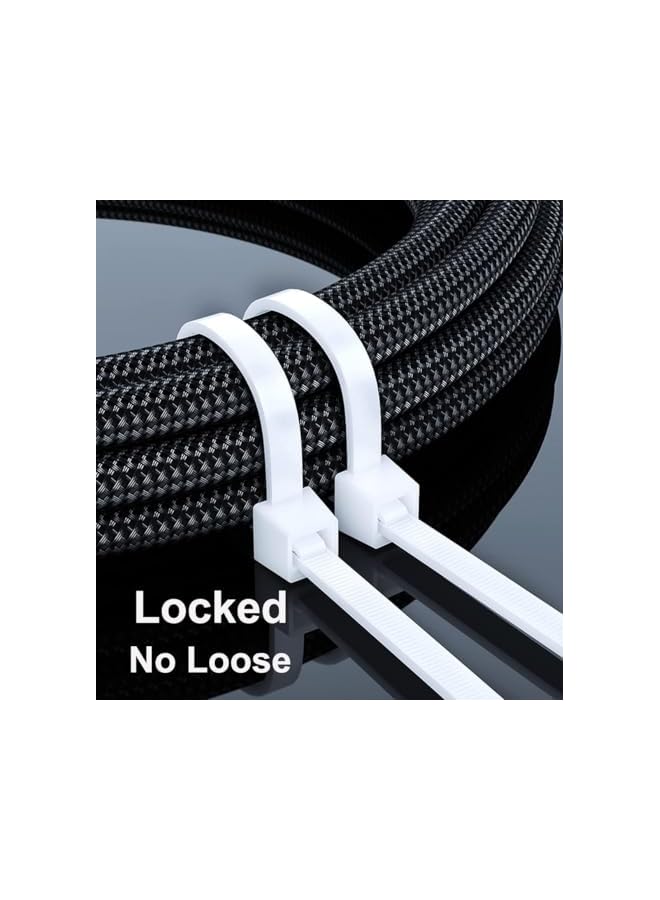 S-TOP Self Locking Cable Ties | 200Mm | 100 Pieces, White | Heat Resistant Cable Zip Ties | Self-Locking Cable Organizer | Anti - Slip Wire Organizer | For Indoor & Outdoor Use - Image 5