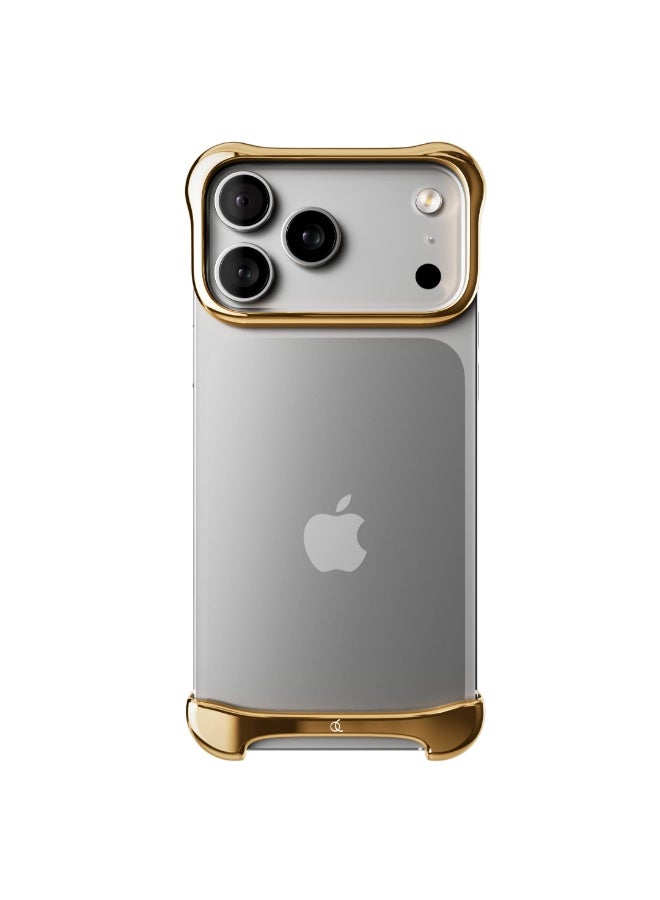ARC Pulse Aluminum Bumper Case for iPhone 17 Pro Max 6.9", Aerospace Metal Bumper Shockproof Slim Protective Case, Anti scratch Slide on Fit, Premium 10-ft Drop Tested, MagSafe Wireless Charging, Gold - Image 4