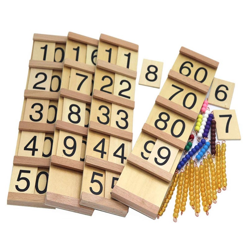 Kghios Montessori Math Toys Material for Toddlers Seguin Boards with Beads Home Edition,Montessori Seguin Boards & Beads - Image 1
