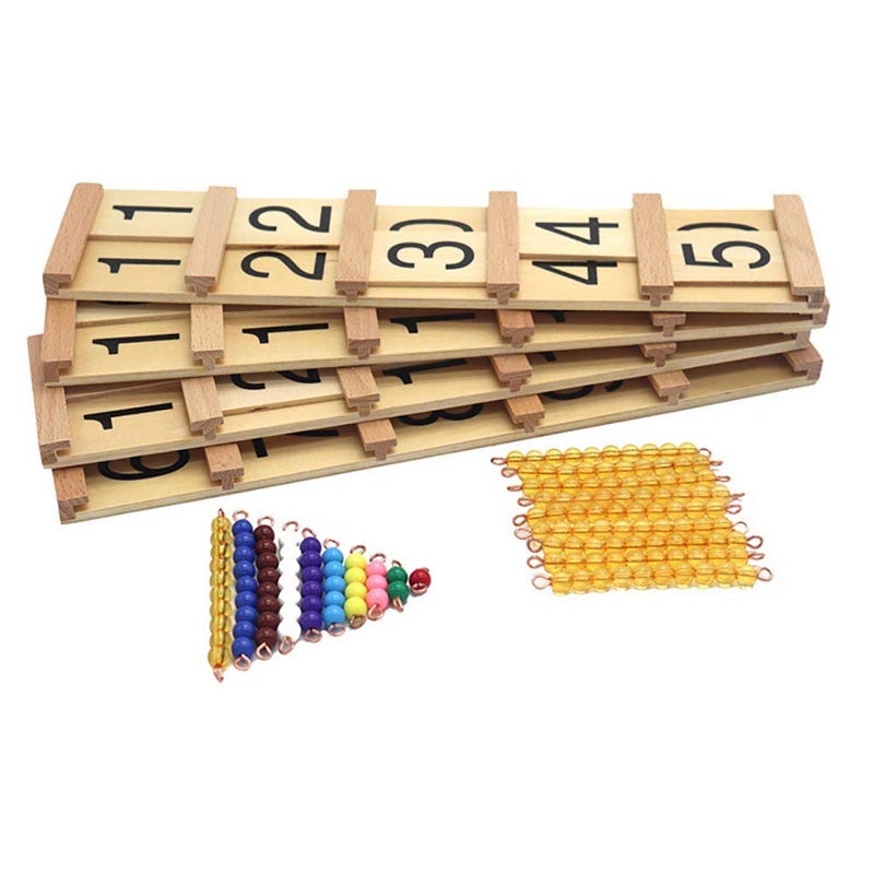 Kghios Montessori Math Toys Material for Toddlers Seguin Boards with Beads Home Edition,Montessori Seguin Boards & Beads - Image 4