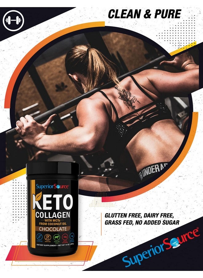سوبيريور سورس مسحوق بروتين الكولاجين كيتو من سوبيريور سورس مع زيت MCT - يدعم صحة الشعر والبشرة والأظافر والمفاصل - خالي من منتجات الألبان - شوكولاتة، 14 أونصة - Image 3