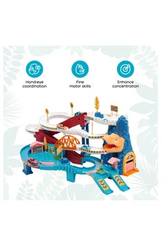 SYOSI Car Racing Track for Children, Car Adventure Toy Dinosaur Climbing Hills Motor Car with 4 Cars Colourful Vehicles Construction Play Set  - Image 5