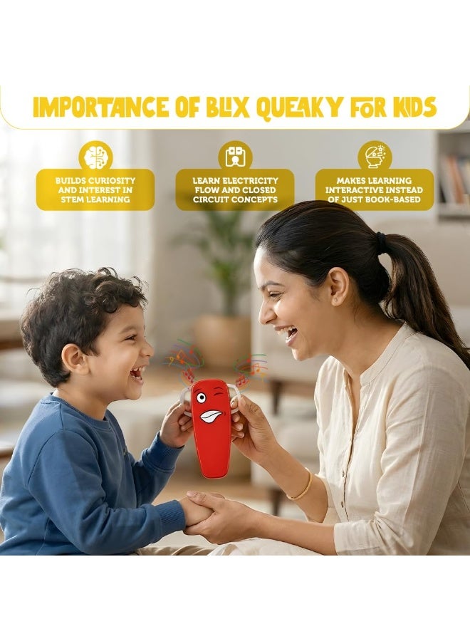 بليكس لعبة بليكس كويكي تشارج - لعبة تعليمية قابلة لإعادة الشحن للأطفال، مجموعة علوم الدوائر الإلكترونية، لعبة تجارب الإحساس الموسيقي والتوصيل، هدية تعليمية للأولاد والبنات من سن 5، 6، 7، 8، 9 سنوات فما فوق (أحمر) - Image 2