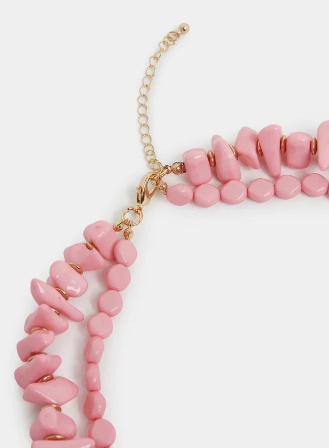 Styli  Beaded Layered Necklace with Charms for Women | Best Price UAE