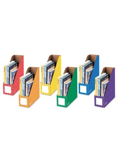 Bankers Box 3381901 Cardboard Magazine File 4 1/4 X 12 1/4 X 13 Assorted 6/Pk  - Image 1