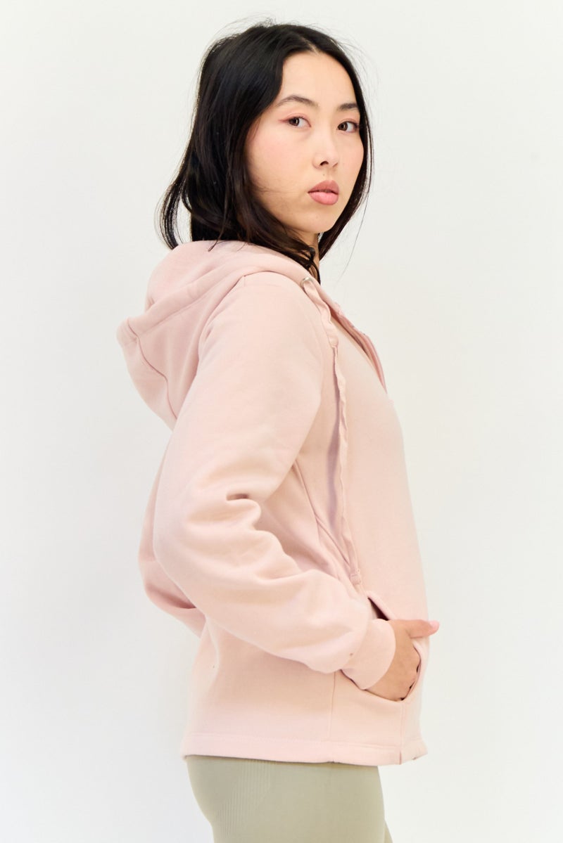 BSP Women Sportswear Fit Outdoor Hooded Sweatshirt, Peach  - Image 4