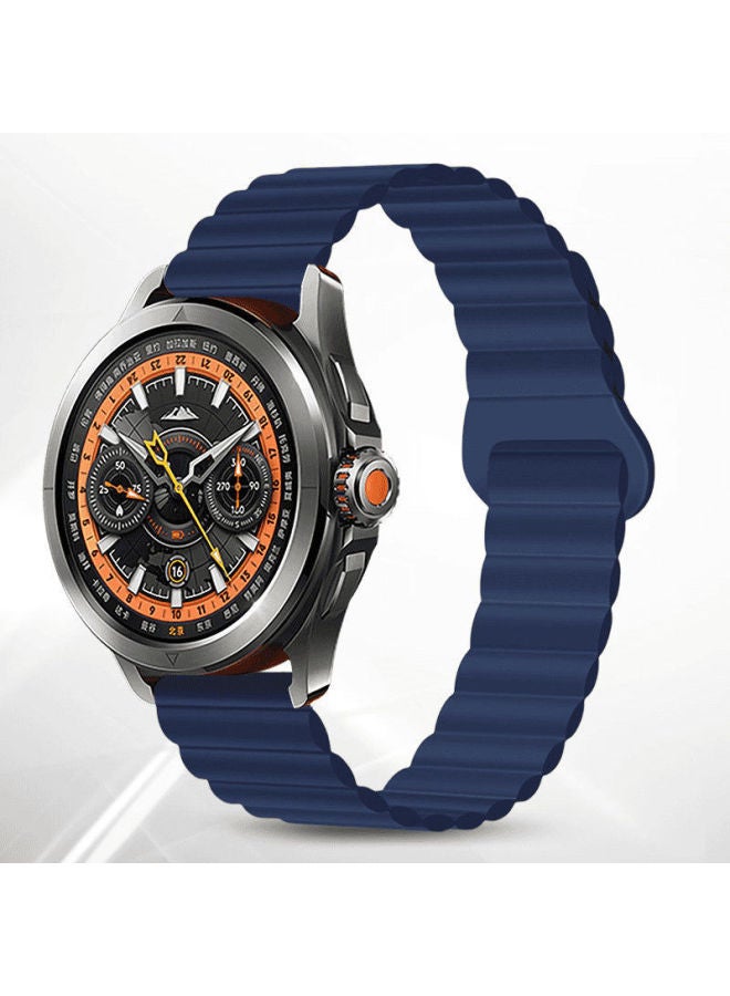 For Xiaomi Watch WatchS4 Sport Strap Color Magnetic S3 Loop S2 Silicone S1Pro Wristband-Color:Magnetic Return Ring Buckle Silicone-[midnight Blue]-self-measured 22mm  - Image 1