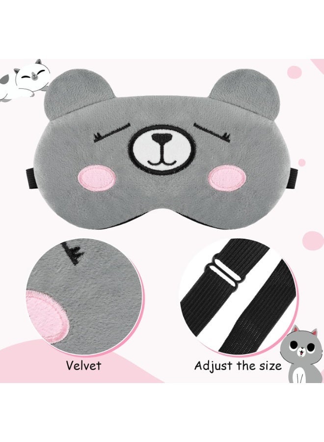 Cute Cartoon Plush Sleep Mask for Kids and Adults Soft Comfortable Light Blocking Eye Mask Elastic Sleeping Mask for Night Nap - Image 2