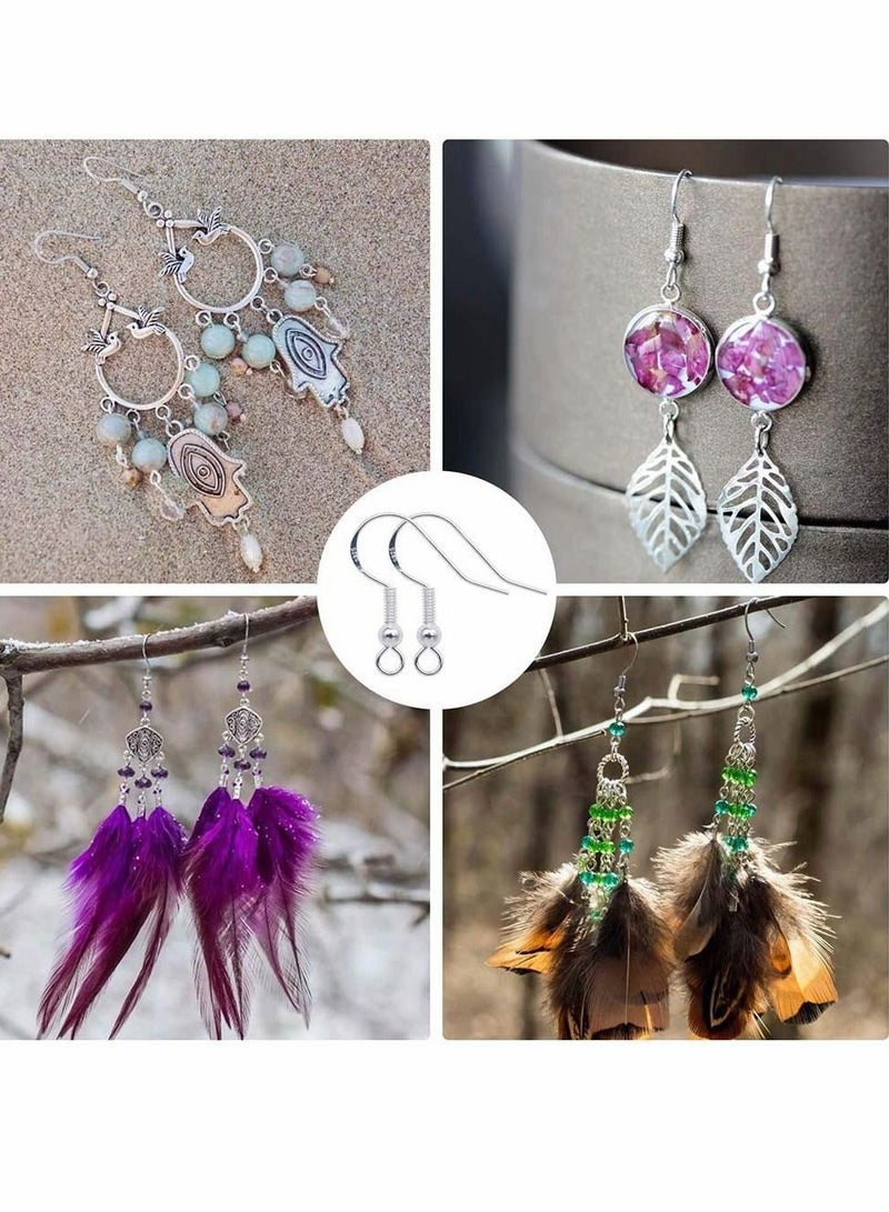 Excefore 100 Pcs Earring Findings Earrings Clasps Hooks Fittings for DIY Crafts, Keys,Jewelry Making (Color : Silver) - Image 5