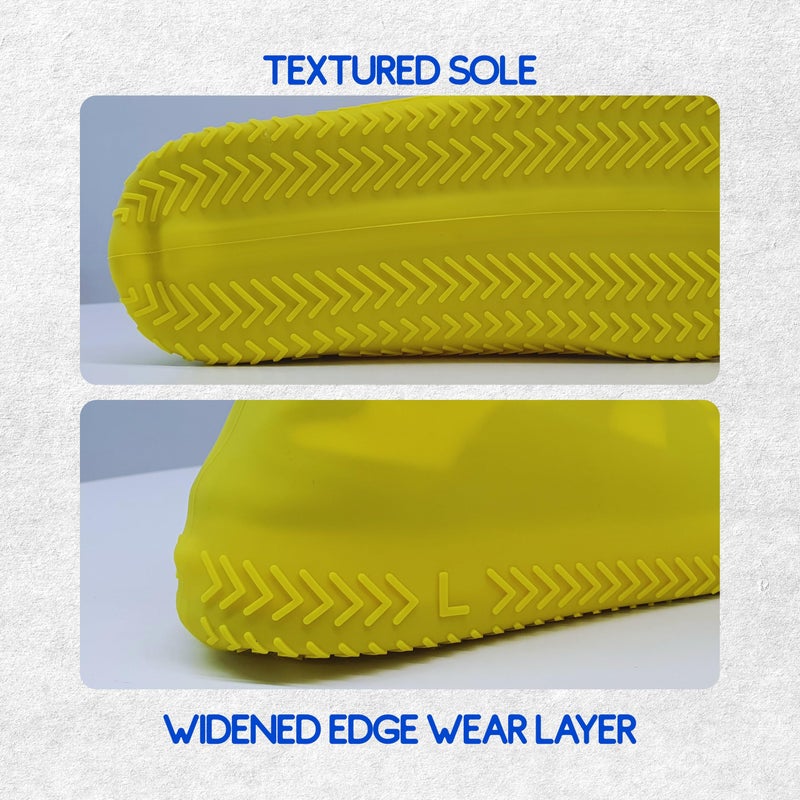 FOOTINSOLE.COM Waterproof Silicone Rubber Shoe Covers for Rain, Non-Slip Easy-handy Water Resistant Overshoes Outdoor Cycling Hiking Protectors Apply to Men, Women, Kids (Small, WHITE) - Image 3