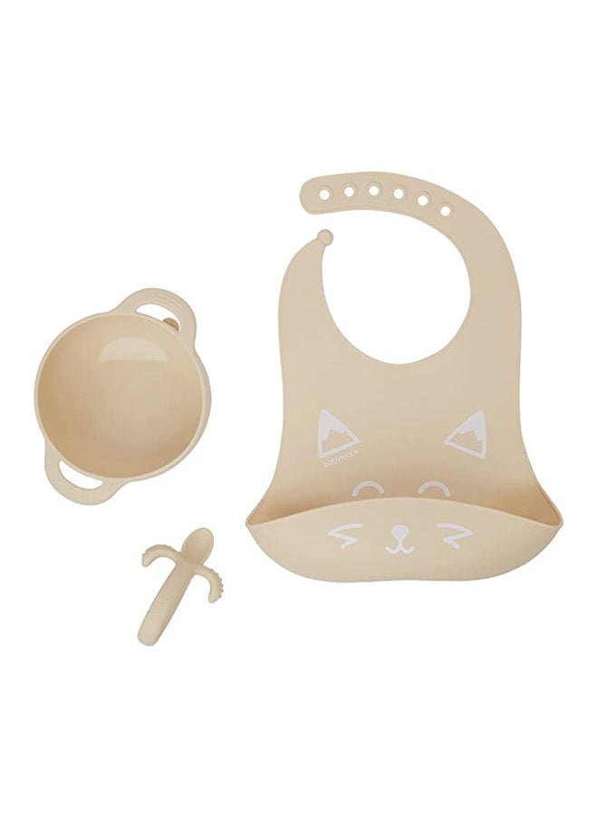 babymoov - 3-Pc Silicone Bowl, Spoon And Bib Weaning Set In Peach, Bpa-Free, Bowl With Suction Base, Ergonomic Spoon, Adjustable Bib - Image 1