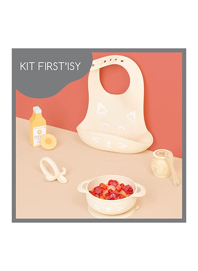 babymoov - 3-Pc Silicone Bowl, Spoon And Bib Weaning Set In Peach, Bpa-Free, Bowl With Suction Base, Ergonomic Spoon, Adjustable Bib - Image 1