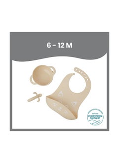 babymoov 3-Pc Silicone Bowl, Spoon And Bib Weaning Set In Peach, Bpa-Free, Bowl With Suction Base, Ergonomic Spoon, Adjustable Bib  - Image 3