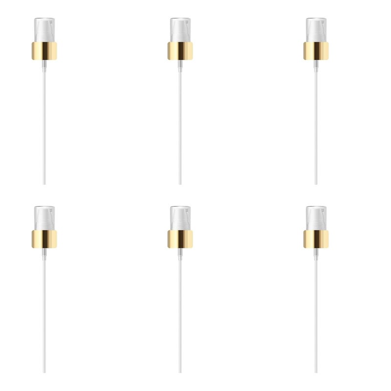 Myoc MYOC Gold Pump Dispenser with Spring Durable Plastic LeakProof Ideal for Sunscreen Moisturizer Concentrates 100ml 2022mm Neck Size 14cm HeightPack of 6  - Image 1