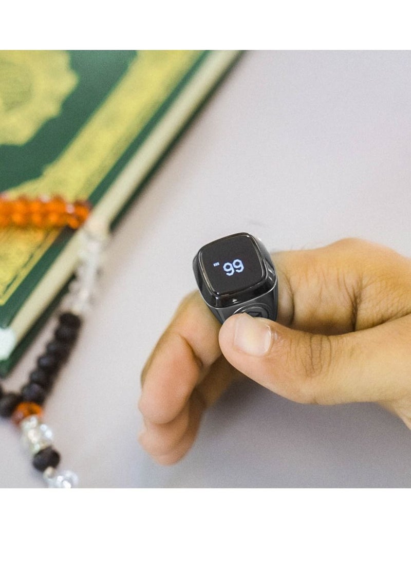 iQIBLA Smart Tasbih Zikr Metal Ring 20MM Space Grey - Image 5