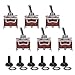 COROTC 6 Pack Toggle Switch 3 Pin 12V DC 30A250V AC 15A Heavy Duty SPDT ON Off ON Switch Marine Waterproof Toggle Switch with Boot Cap Cover for Cars Trucks Racing Cars Boats - Image 2