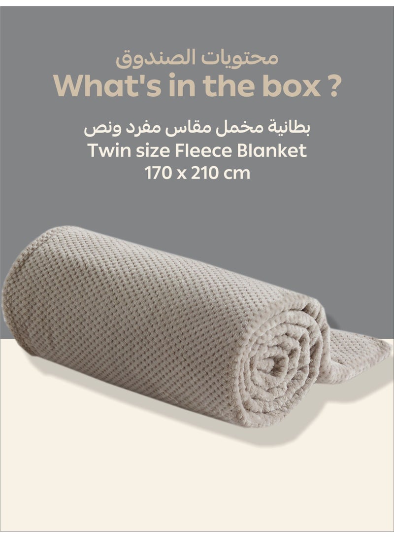 Donetella Fleece Blanket, Single  Size 170x210 cm, 300 GSM, Waffle Texture - Lightweight Ultra Soft & Warm Solid Throw Blanket, Cozy  for Sofa, Bed & Couch  - Image 3