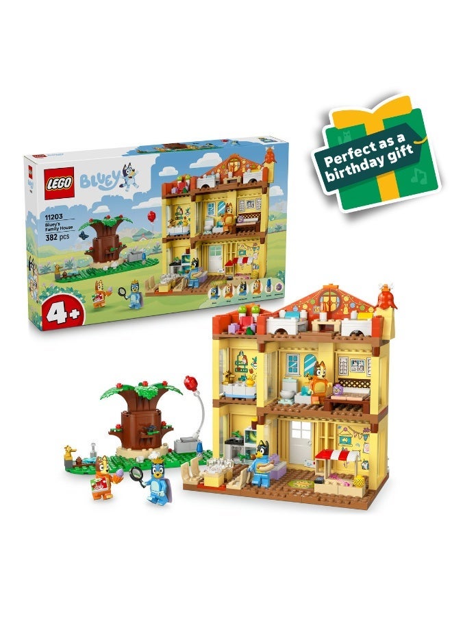 LEGO Bluey: Bluey’s Family House Toy for Kids aged 4+ 11203 (Age 4+, 382 Pieces) - Image 1