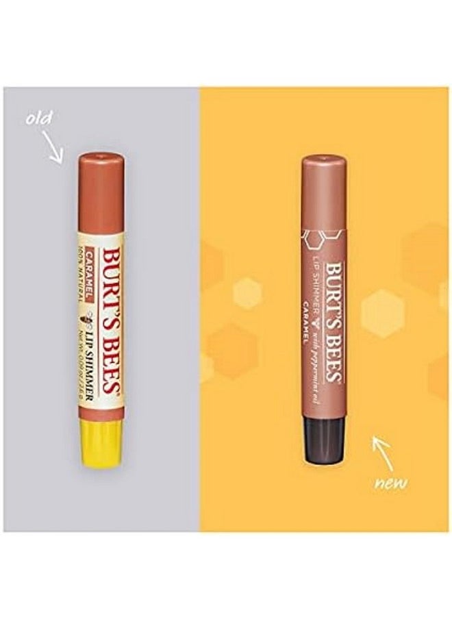 Burt's Bees Shimmer Lip Tint Set Tinted Lip Balm Stick Moisturizing For All Day Hydration With Natural Origin Glowy Pigmented Finish & Buildable Color Caramel (4Pack)  - Image 2