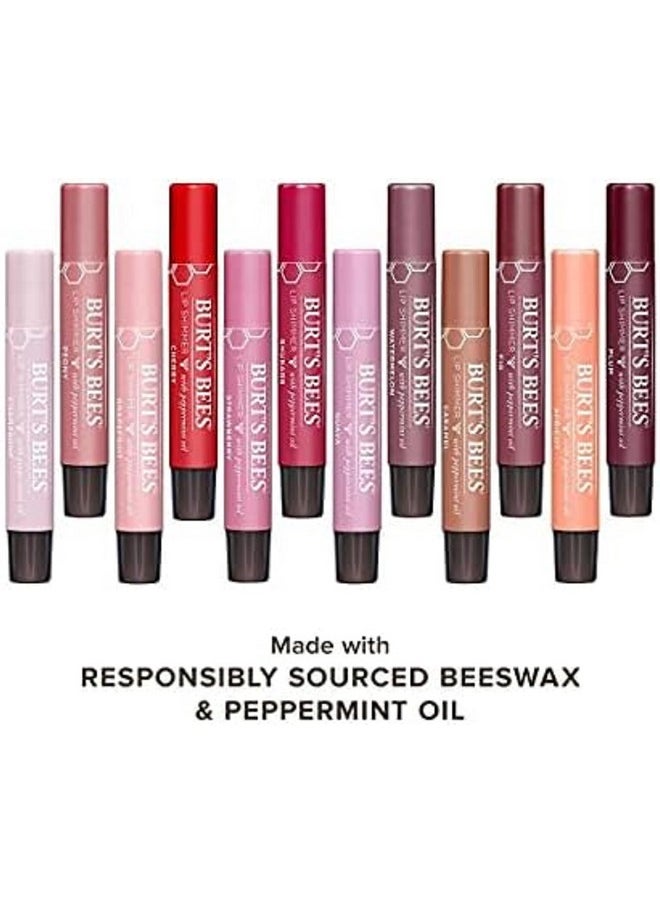 Burt's Bees Shimmer Lip Tint Set Tinted Lip Balm Stick Moisturizing For All Day Hydration With Natural Origin Glowy Pigmented Finish & Buildable Color Caramel (4Pack)  - Image 3