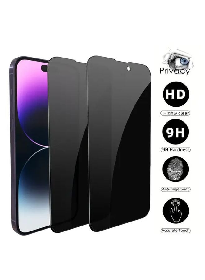 2 Pack Black 9H Tempered Glass Privacy Screen Protector For IPhone 7 8 SE2 SE3 Anti Peep Case Friendly - Image 2