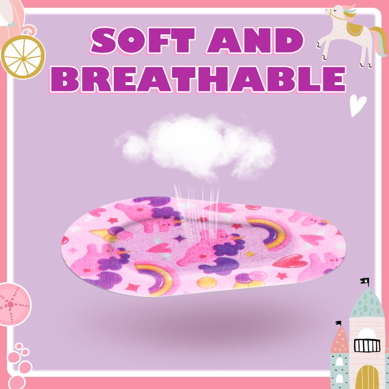 Panelee Panelee 60 Pcs Adhesive Eye Patches for Kids Girls Toddler Eye Patches Bulk Breathable Material, Light Blocking Cotton Colorful and Fun Designs Adhesive Bandages for Girls, 12 Styles  - Image 4