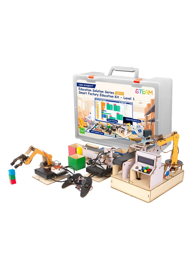 acebott ESP32 Smart Factory Kit – Advanced Factory Education Kits for Teens : Smart Robotic Arm & Smart Sorting & Smart Warehourse - Image 1